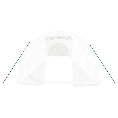 Tuinkas met stalen frame 42 m&sup2; 14x3x2 m wit 4