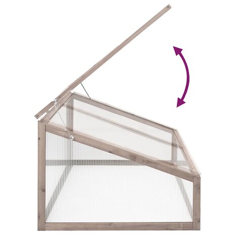 Broeikas 110x56x39 cm vurenhout grijs 4