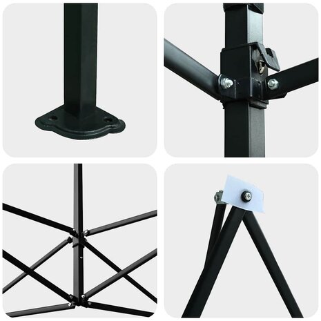 Kas met pop-up frame met dak Groen 280 x 410 x 315 cm IJzer 7