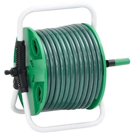 Slanghaspel vrijstaand met 20 m slang PVC groen 1