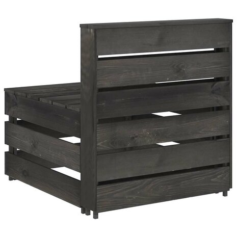 Tuinmiddenbank pallet ge&iuml;mpregneerd grenenhout grijs 5