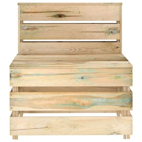 Tuinmiddenbank pallet ge&iuml;mpregneerd grenenhout 3