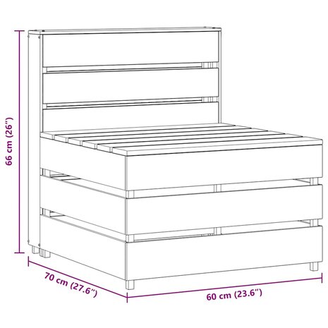 Tuinmiddenbank pallet ge&iuml;mpregneerd grenenhout 7