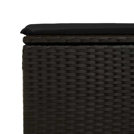 Tuinkruk met kussen zwart 55x55x37 cm poly rattan 5