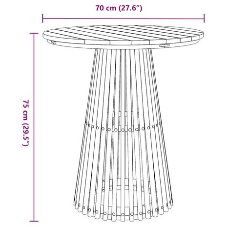 Bijzettafel Bruin 70 x 70 x 75 cm Massief Teakhout 7