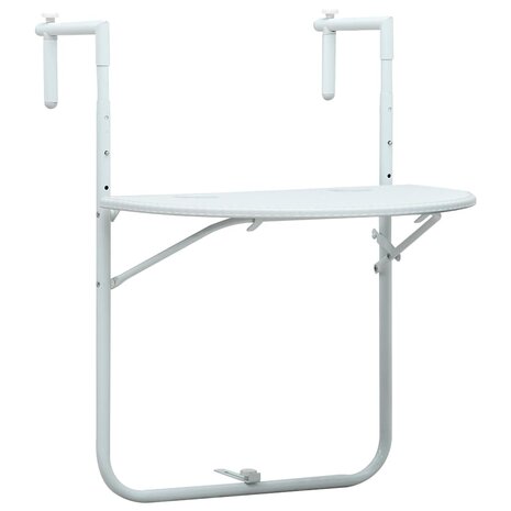 Balkontafel hangend 60x64x83,5 cm rattan-look kunststof wit 1
