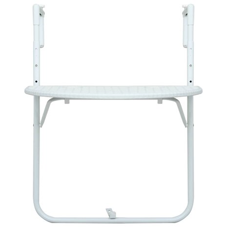Balkontafel hangend 60x64x83,5 cm rattan-look kunststof wit 2