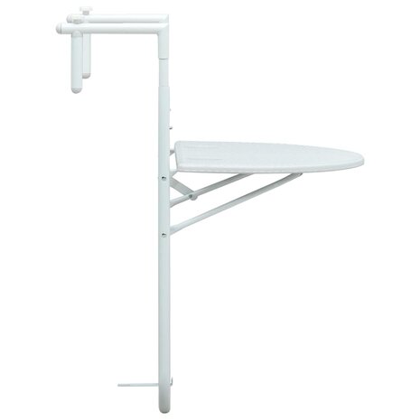 Balkontafel hangend 60x64x83,5 cm rattan-look kunststof wit 3