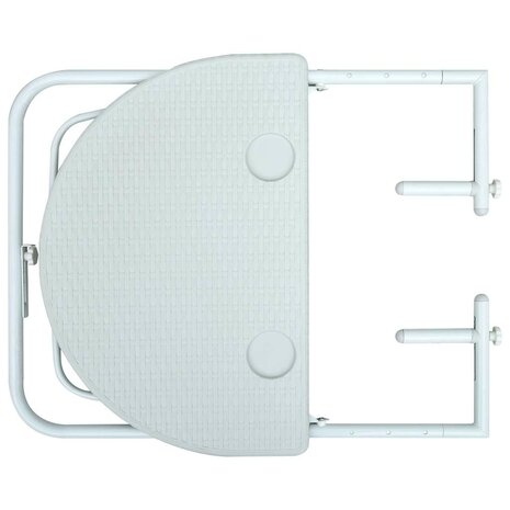 Balkontafel hangend 60x64x83,5 cm rattan-look kunststof wit 6