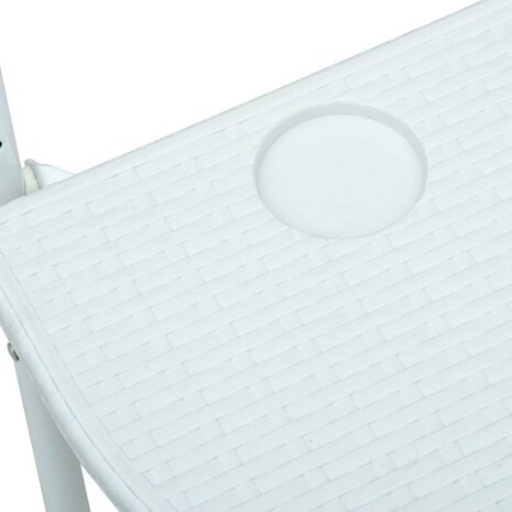 Balkontafel hangend 60x64x83,5 cm rattan-look kunststof wit 8