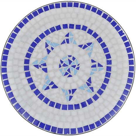Bistrotafel 60 cm moza&iuml;ek blauw en wit 3