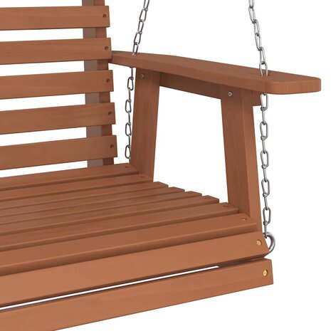 Tuinschommelbank met metalen kettingen massief vurenhout bruin 7