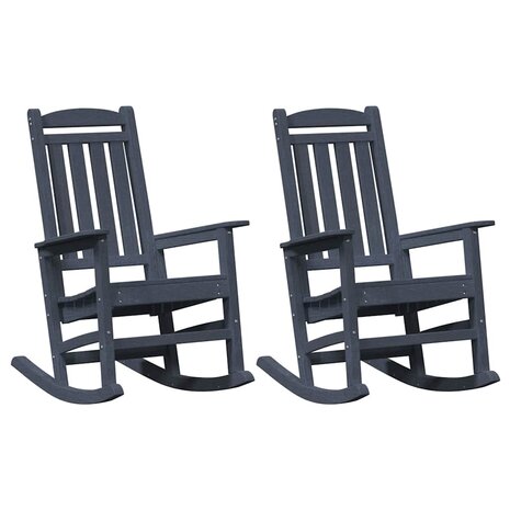 Schommelstoel 2 pcs Marineblauw 92 x 70 x 108 cm Polyetheen 2