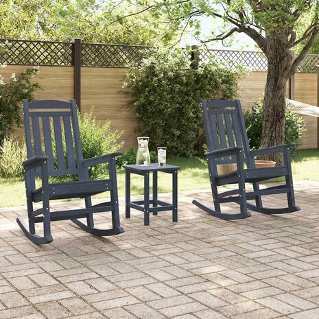 Schommelstoel 2 pcs Marineblauw 92 x 70 x 108 cm Polyetheen 3