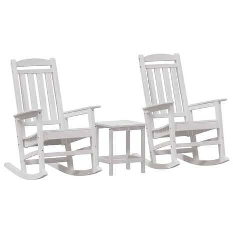 Schommelstoel 3 pcs Wit Polyetheen 2
