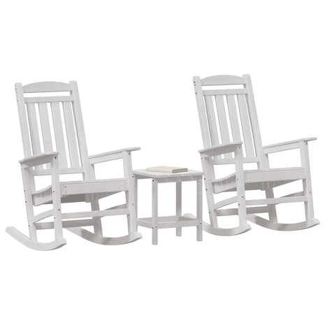 Schommelstoel 3 pcs Wit Polyetheen 3