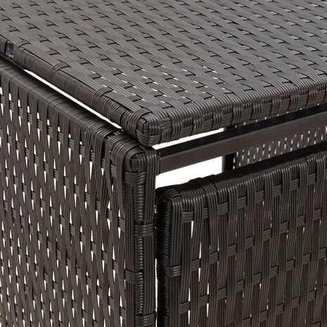 Containerberging dubbel 140x80x117 cm poly rattan zwart 6