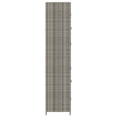 Tuinkast 59x40x180 cm poly rattan grijs 7