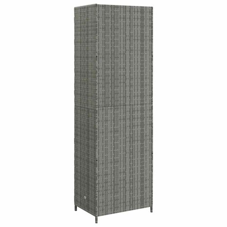 Tuinkast 59x40x180 cm poly rattan grijs 8