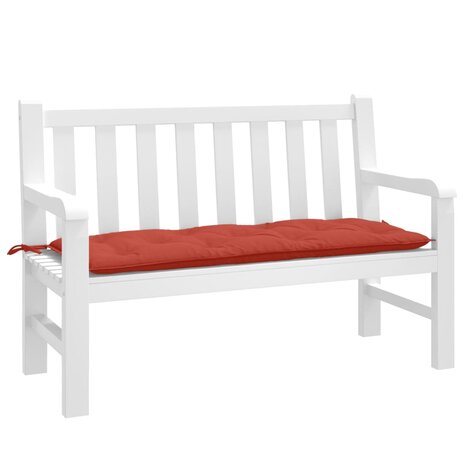 Tuinbankkussen 120x50x7 cm stof gem&ecirc;leerd rood 1