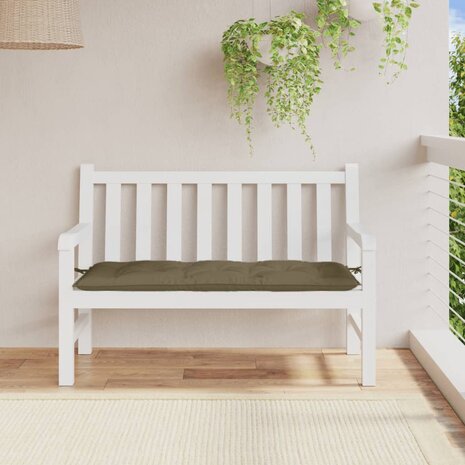 Tuinbankkussen 120x50x7 cm stof gem&ecirc;leerd taupe 3