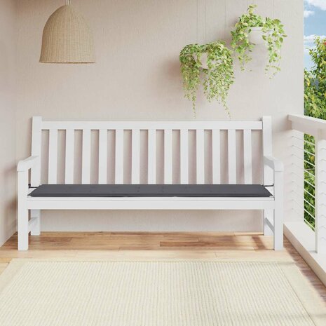 Tuinbankkussen 200x50x4 cm oxford stof antracietkleurig 1