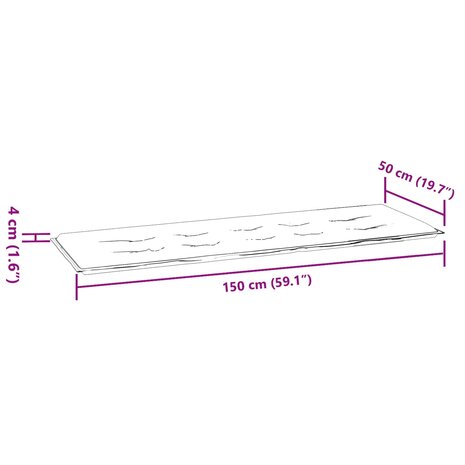 Bankkussen Blad Bladpatroon 150 x 50 x 3 cm Oxford Stof 9
