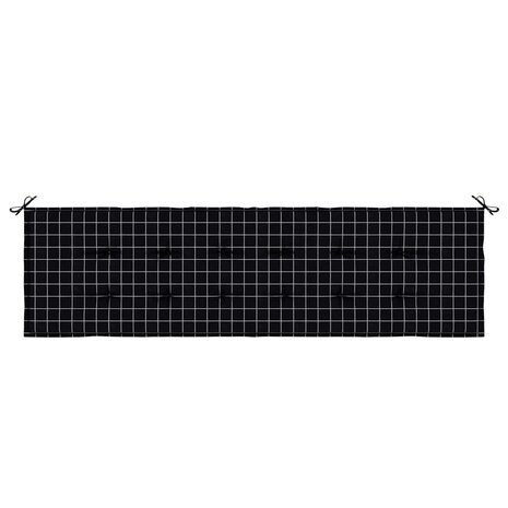 Bankkussen Geruit Zwart Ruit 150 x 50 x 3 cm Oxford Stof 4
