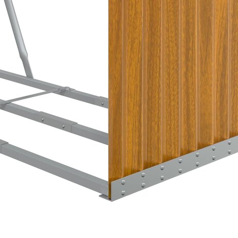 Haardhoutopslag 120x45x140 cm gegalvaniseerd staal houtlook 7