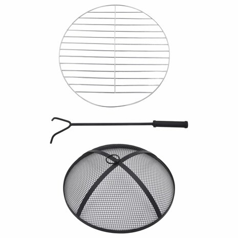 Vuurtafel moza&iuml;ek 68 cm keramiek zwart en wit 9