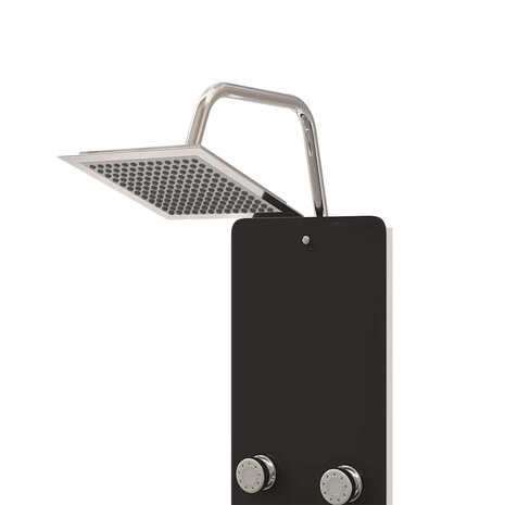 Douchepaneel 25x47,5x130 cm glas zwart  3