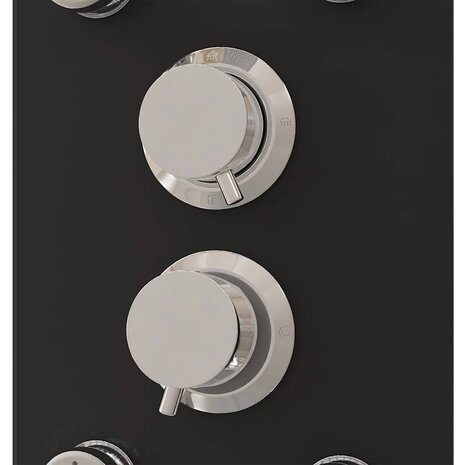 Douchepaneel 25x47,5x130 cm glas zwart  5