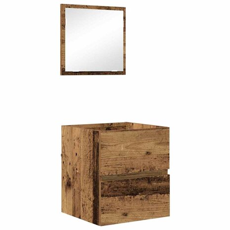 Badkamerkast met lade Oud Hout 41 x 38,5 x 45 cm Bewerkt hout 2