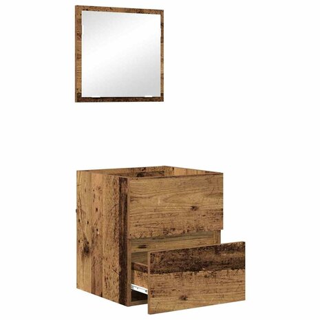 Badkamerkast met lade Oud Hout 41 x 38,5 x 45 cm Bewerkt hout 5