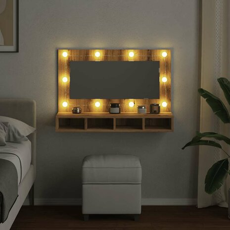 Spiegelkast met LED Artisan Eiken 90x31,5x62 cm 4