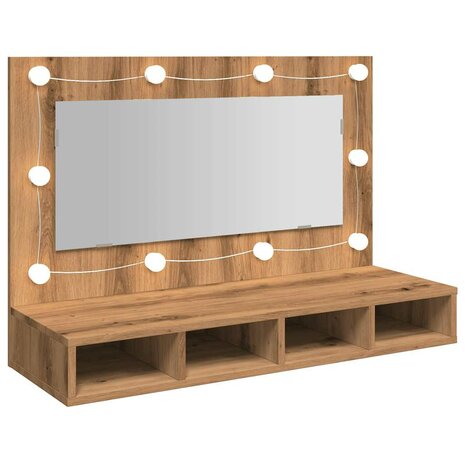 Spiegelkast met LED Artisan Eiken 90x31,5x62 cm 8