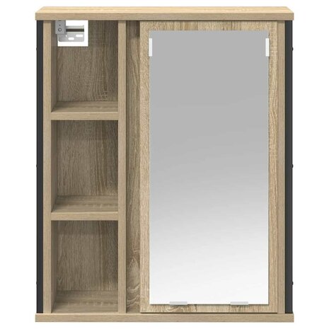 Badkamerwandkast met spiegel 50x21x60 cm sonoma eikenkleurig 6