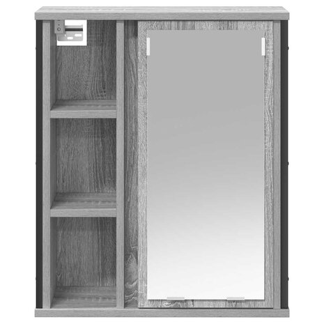 Badkamerwandkast met spiegel 50x21x60 cm Sonoma grijs 6