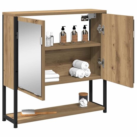 Spiegelkast Artisan Eiken 60 x 16 x 60 cm Bewerkt hout 3