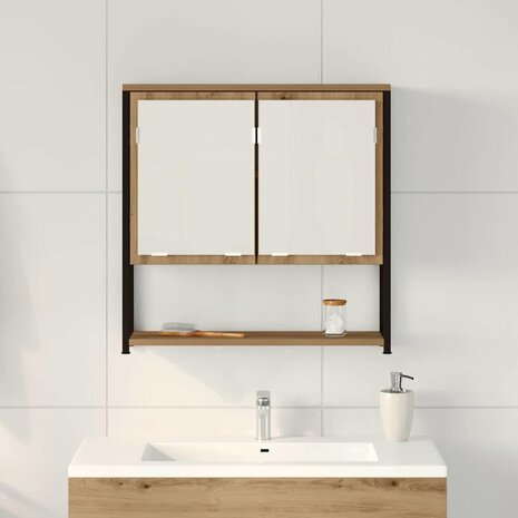 Spiegelkast Artisan Eiken 60 x 16 x 60 cm Bewerkt hout 4