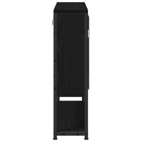 Spiegelkast met plank Zwart Eiken 60 x 16 x 60 cm Bewerkt hout 7