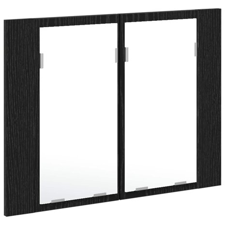 Badkamer spiegelkast Zwart Eiken 60 x 12 x 45 cm Bewerkt hout 6