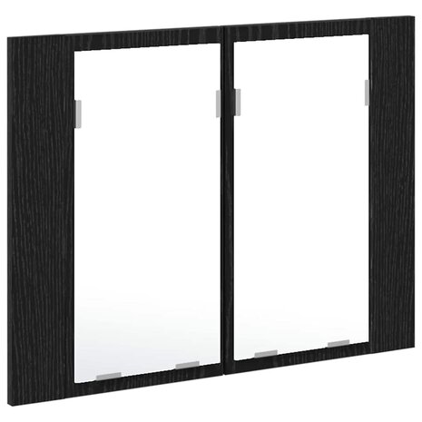 Badkamer spiegelkast Zwart Eiken 60 x 12 x 45 cm Bewerkt hout 7