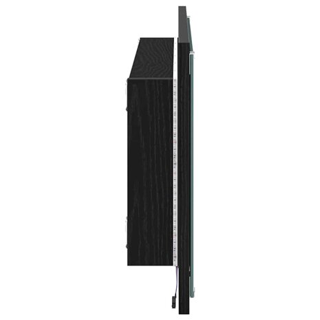 Spiegel met spiegel Zwart Eiken 90 x 8,5 x 37 cm Bewerkt hout 6
