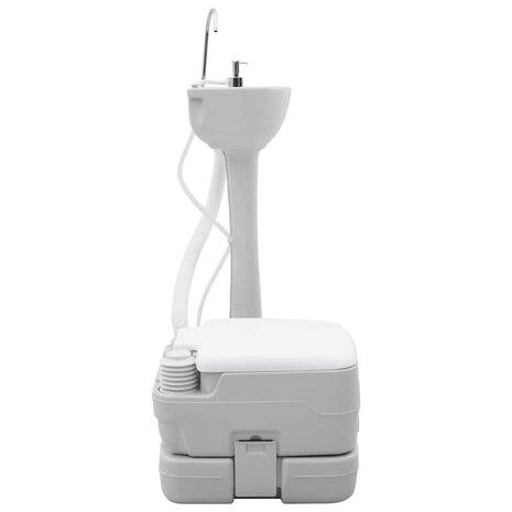 Camping Toilet Set 2 pcs Grijs en Wit 4