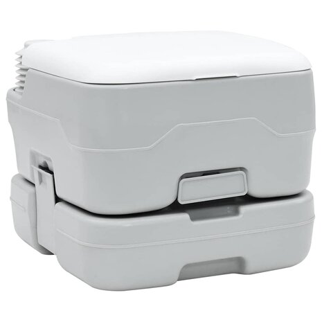 Camping Toilet Set 2 pcs Grijs en Wit 5
