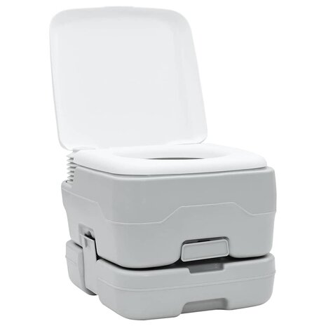 Camping Toilet Set 2 pcs Grijs en Wit 6