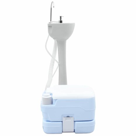Camping Toilet Set 2 pcs Blauw en Wit 4
