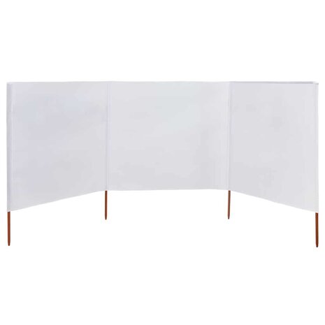 Windscherm 3-panelen 400x80 cm stof zandwit 3