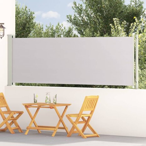 Tuinscherm uittrekbaar 117x600 cm grijs 1